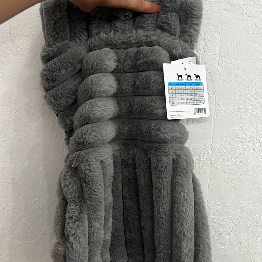 Gray Faux Fur Dog Sweater